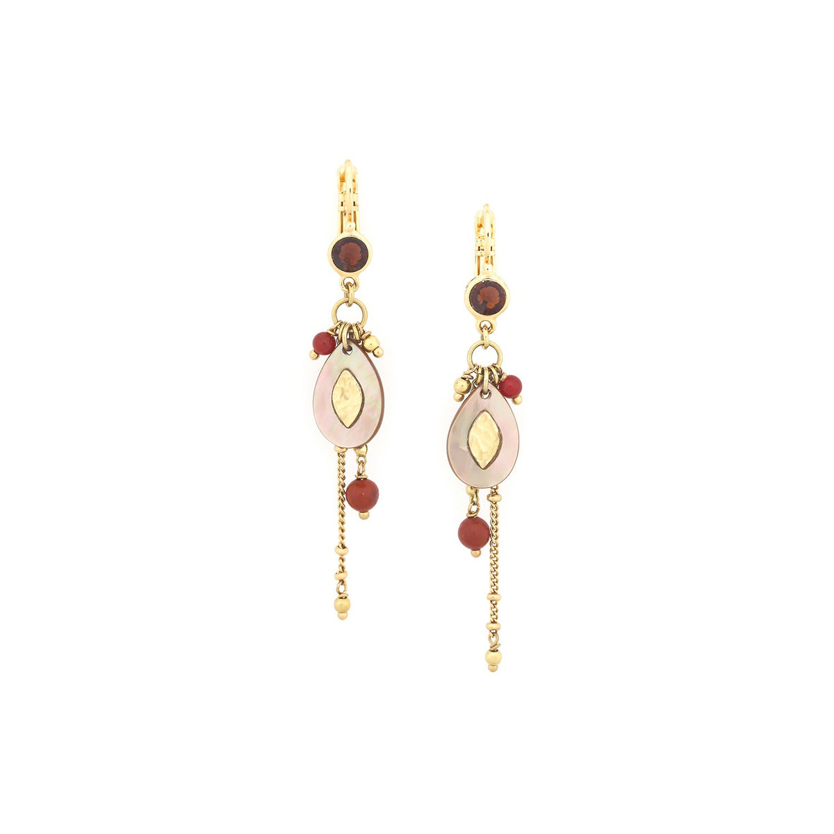 Boucles D'Oreilles Vintage Franck Herval Couture - Clips Dorés - Bijou Ancien De Collection