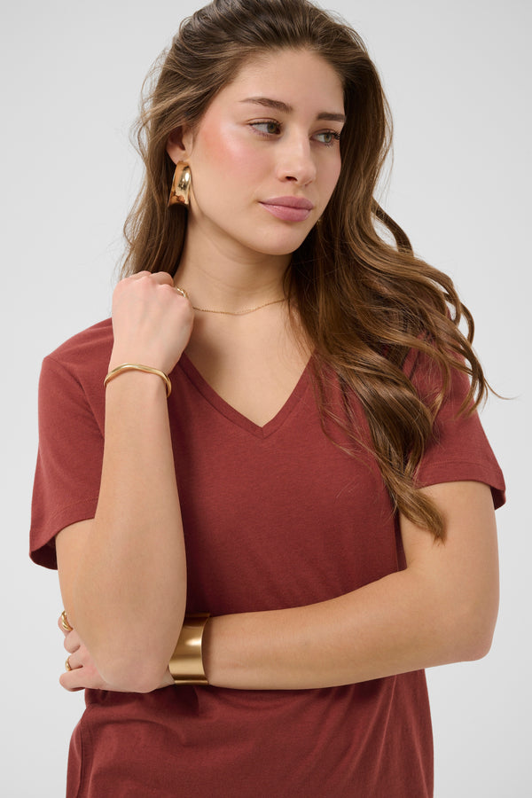 2026SS - Cream T-Shirt - CRNaia Deep V-neck T-Shirt
