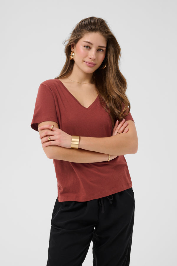 2026SS - Cream T-Shirt - CRNaia Deep V-neck T-Shirt