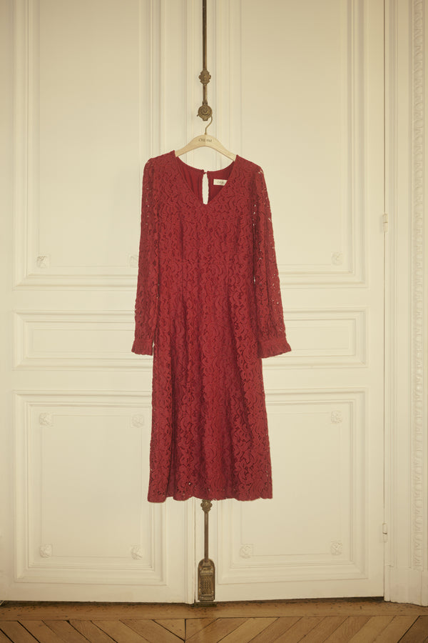 2025FW - Cream - Robe - Thit Ebana V Neck