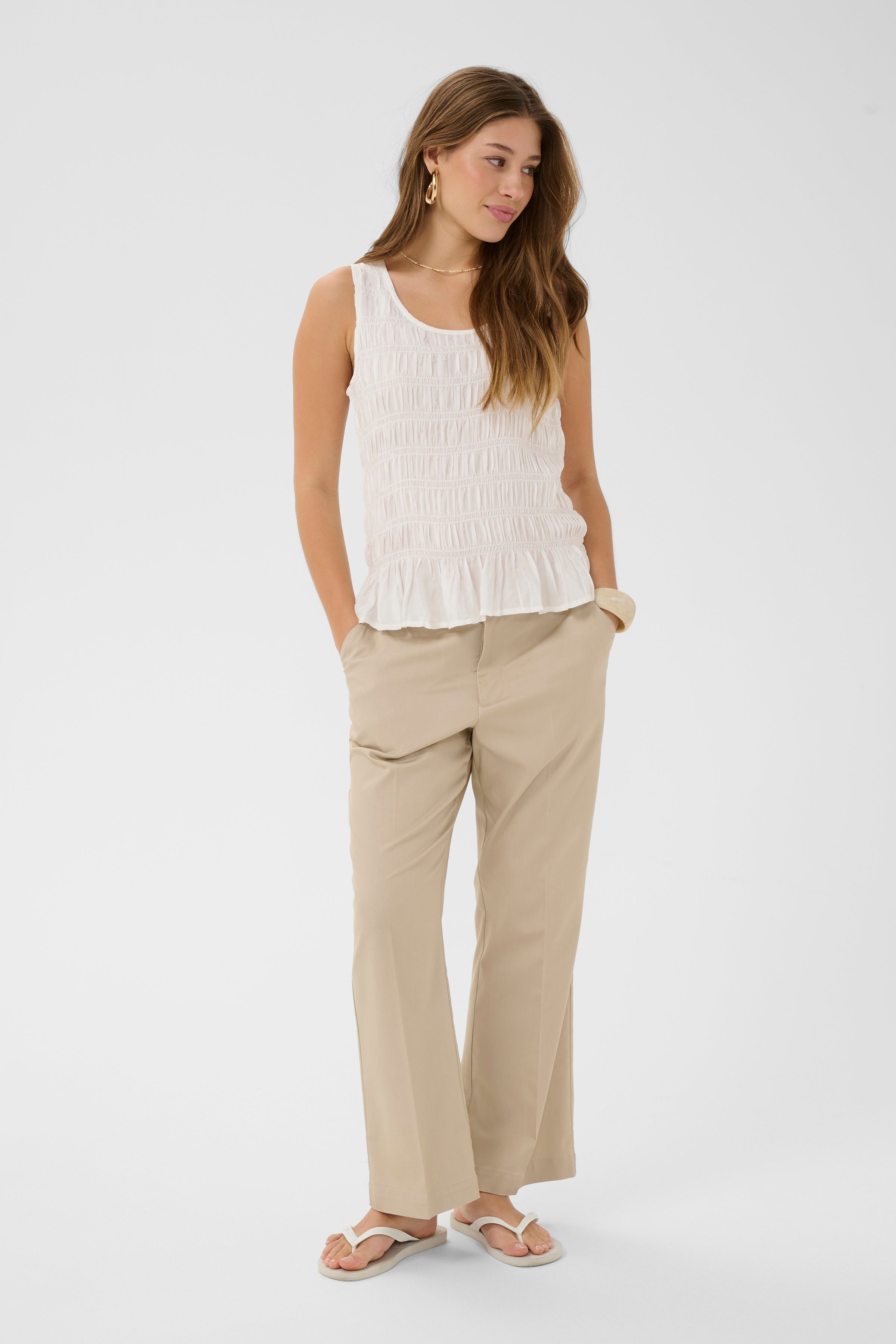 2026SS - Cream - Blouse - Henva Sleeveless